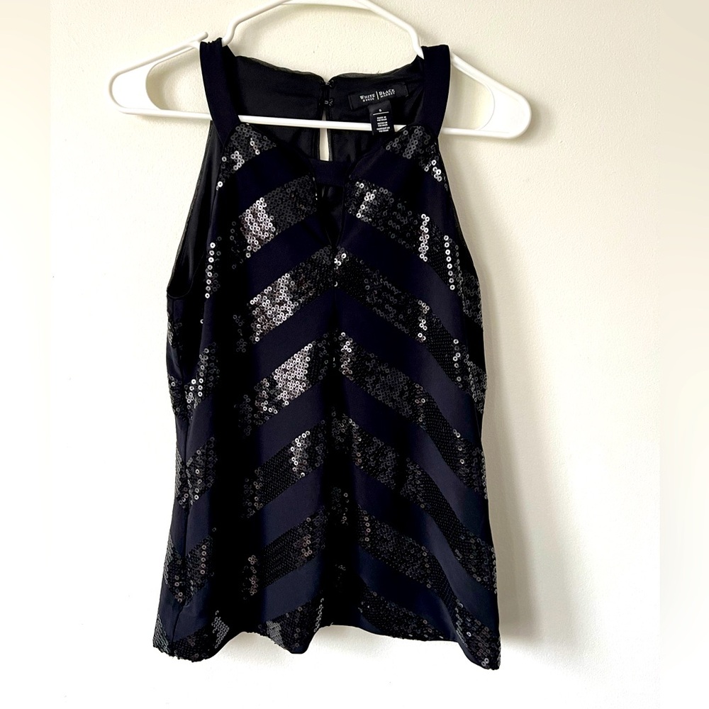 White House Black Market Black Sequin Tank